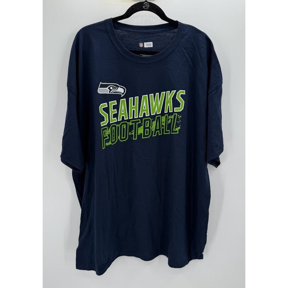 NFL Team Apparel Blue Seattle Seahawks Football T Shirt Short Sleeve Size 3XL